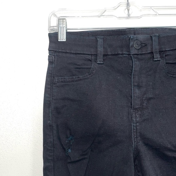 American Eagle Black High Rise Distressed Skinny Curvy Jeans 4 Short Women’s - Picture 2 of 13